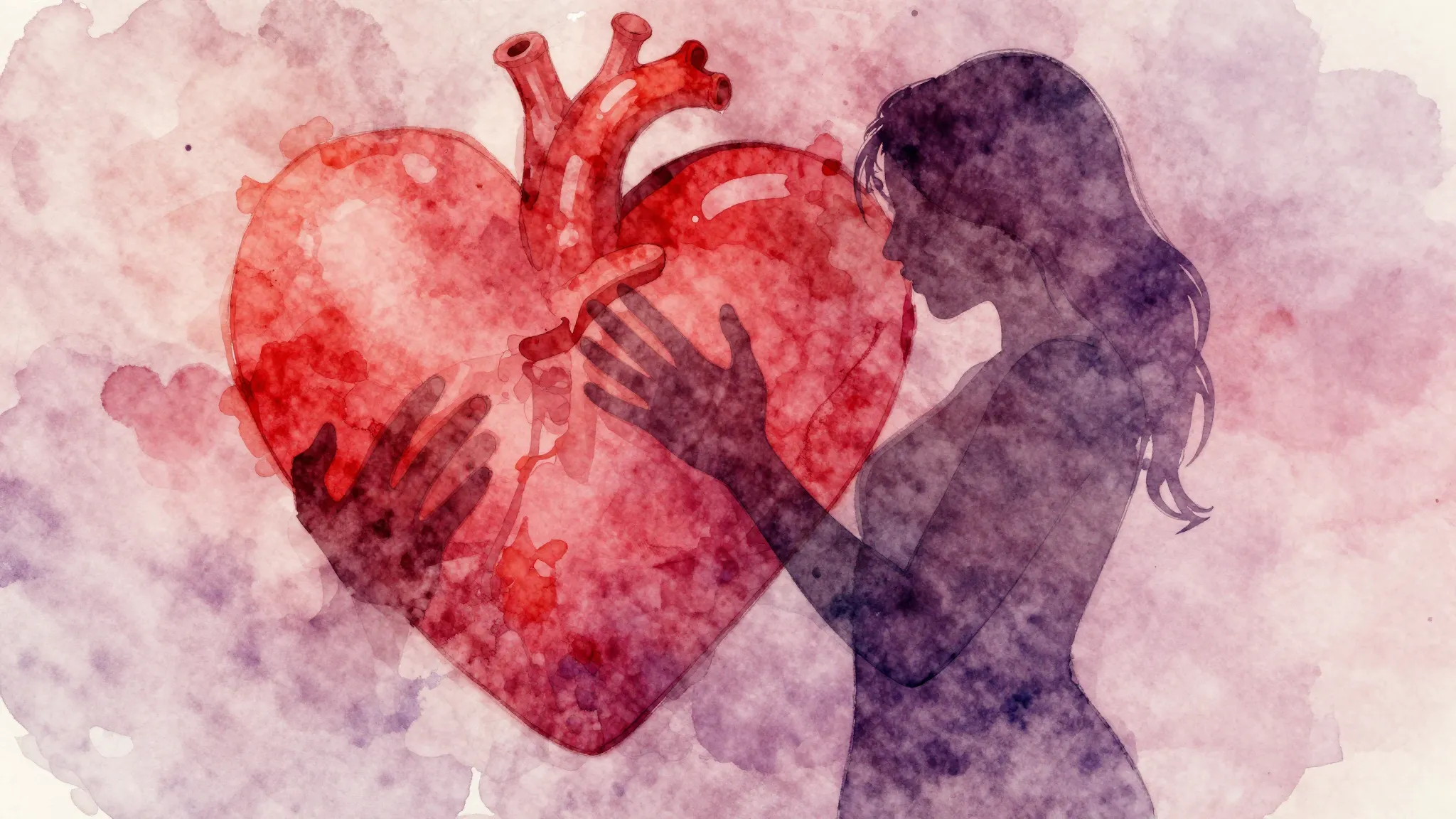 Vibrant watercolor style. Rock album cover for a love song. ...