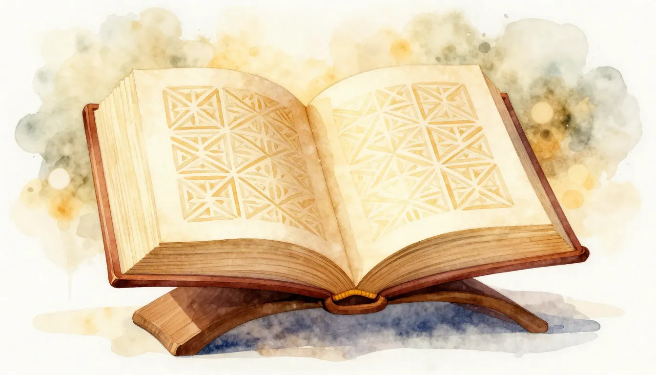 Watercolor style. Abstract 3D composition with intricate geo...