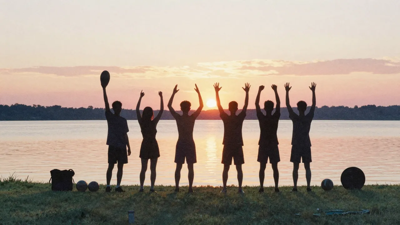 Watercolor style. Silhouettes of a group of friends celebrat...