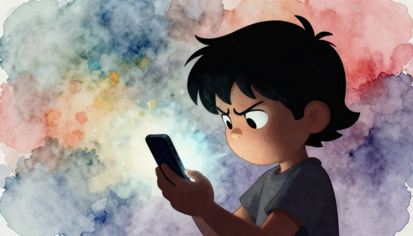 Watercolor style. Disney Pixar style, silhouette of a frustr...