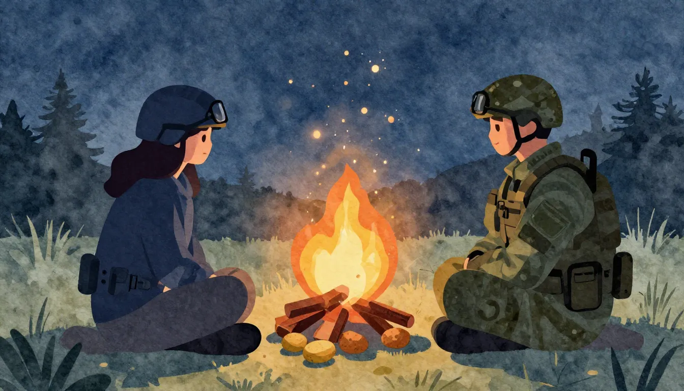 Watercolor style. Stylized silhouette of two friends sitting...