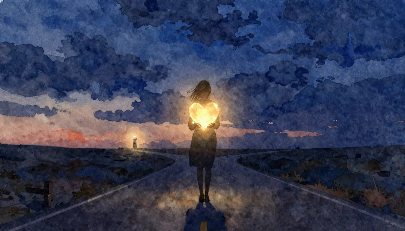 Vibrant watercolor style. A cinematic rap album cover: a lon...