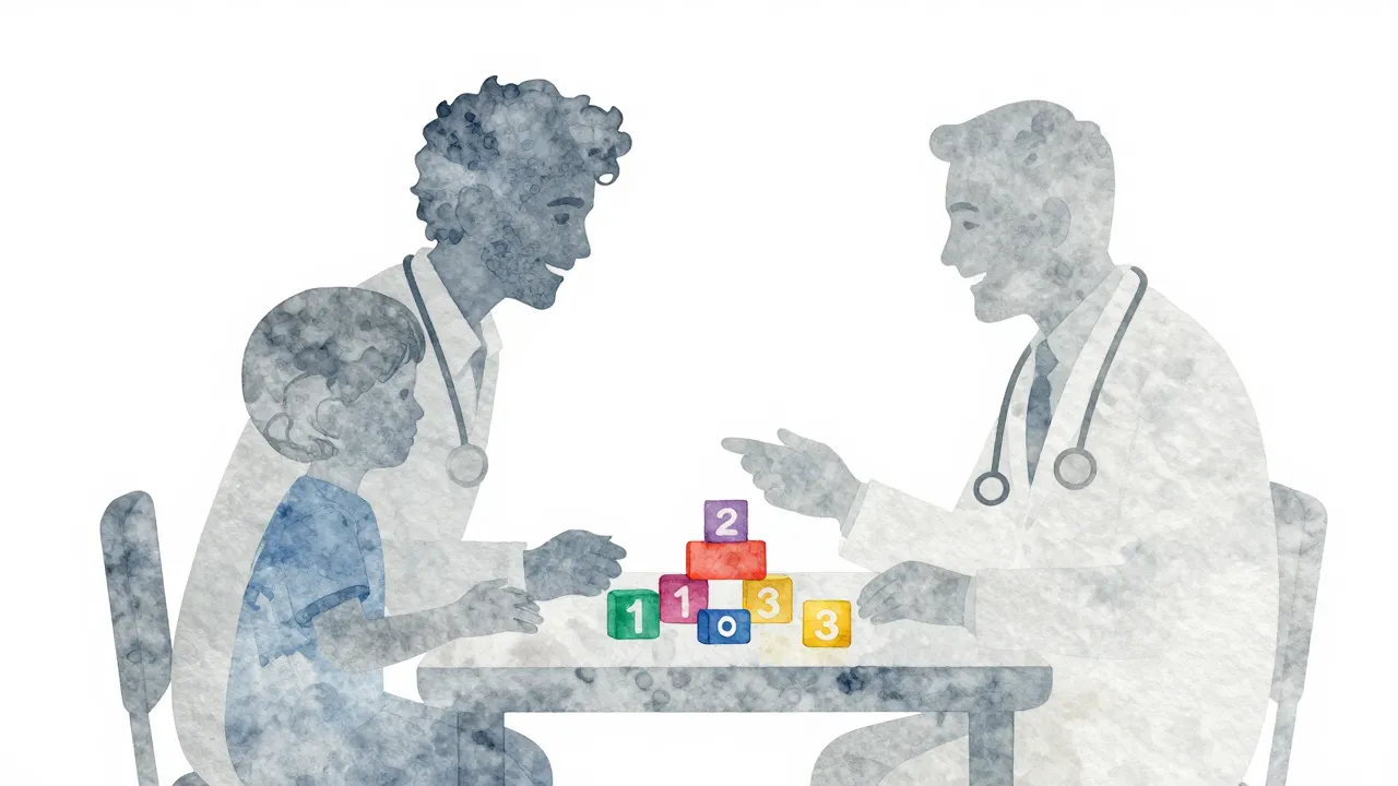 Watercolor style. A silhouette of a friendly doctor and a sm...