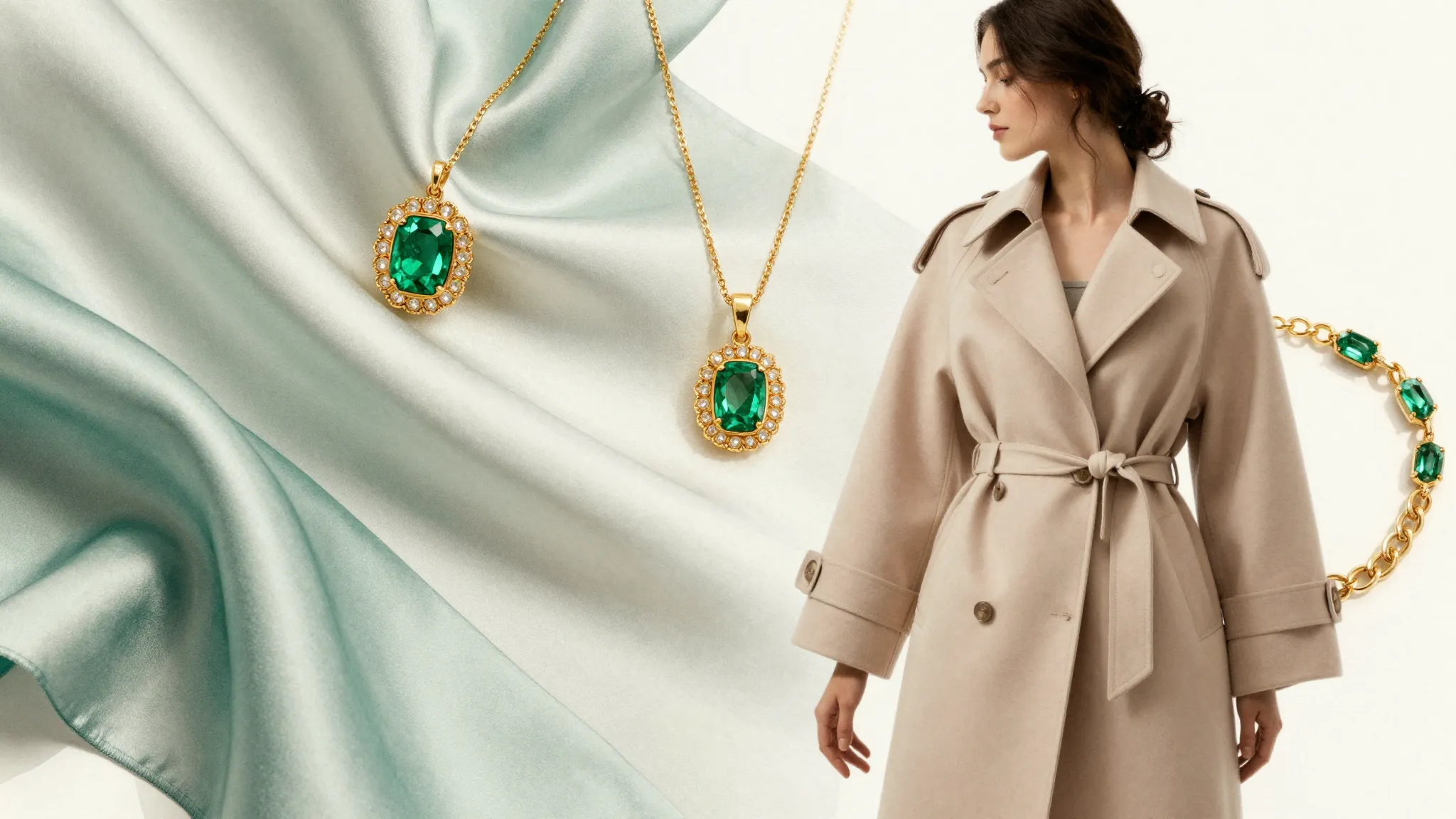 Watercolor style. Minimalist aesthetic moodboard, silk fabri...