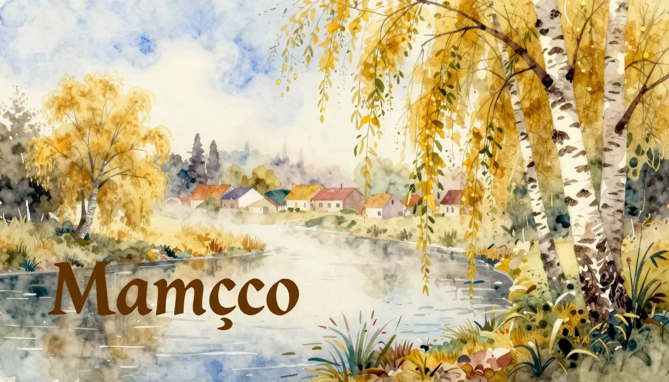 Vibrant watercolor style. Mambo album cover: Golden mist ove...