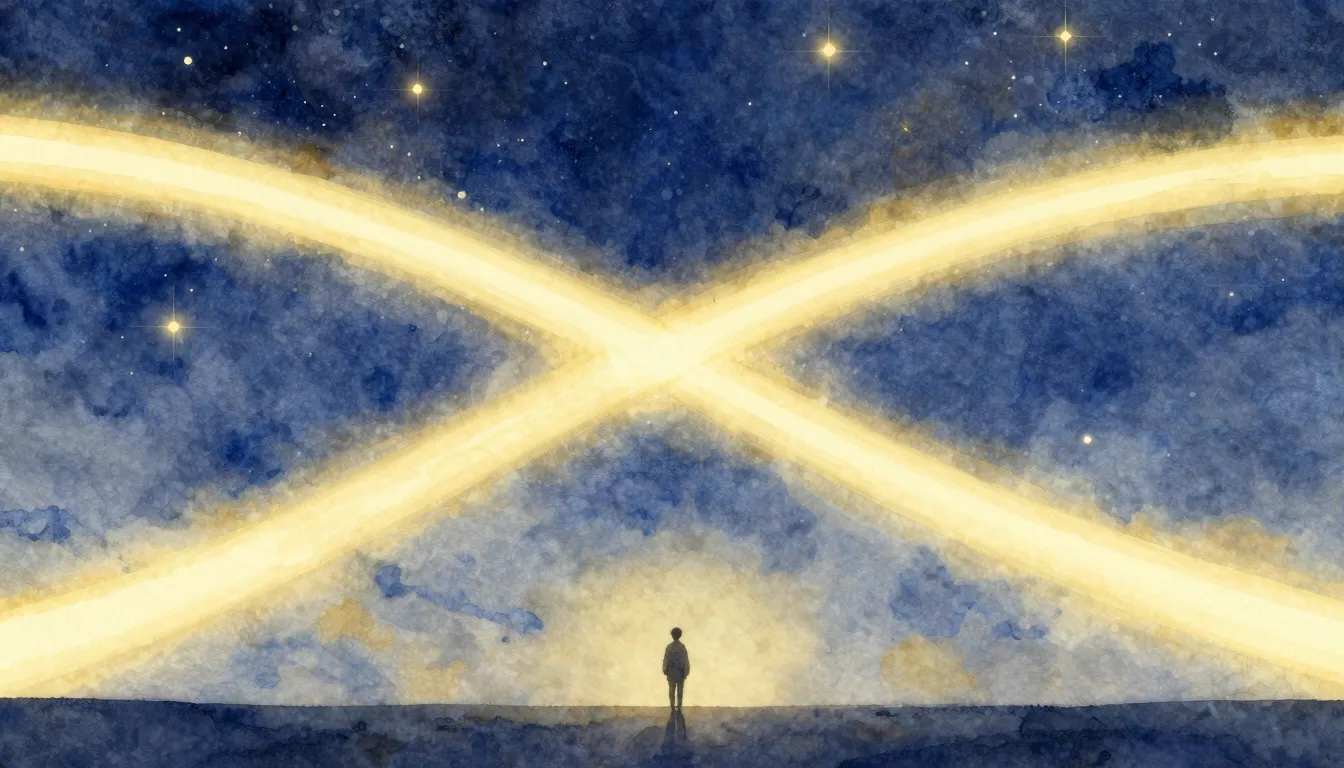 Watercolor style. Abstract representation of glowing interse...