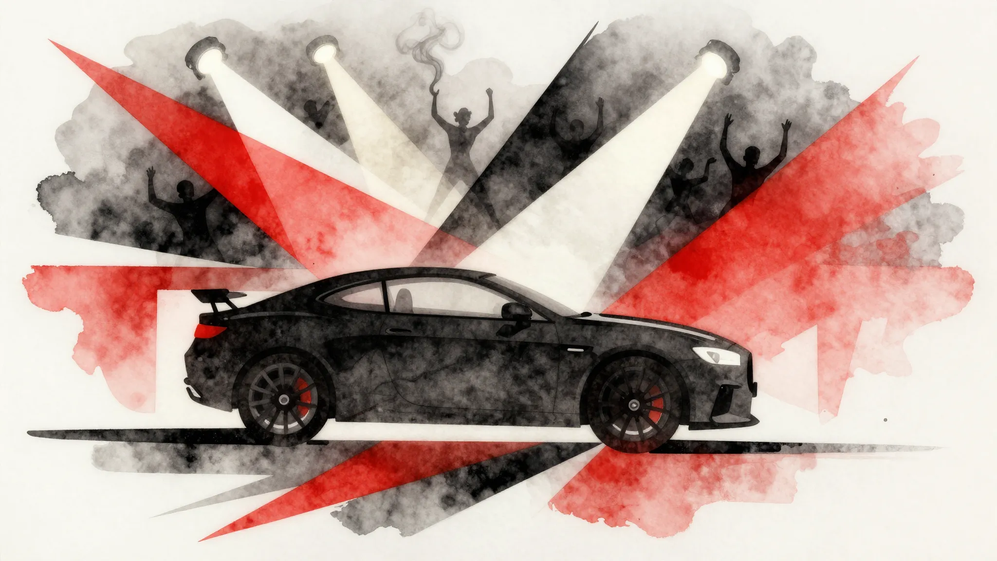Watercolor style. A dynamic, abstract composition in constru...