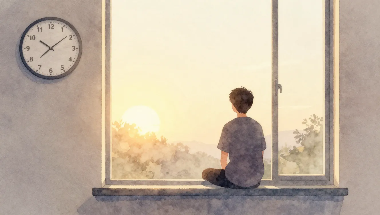 Watercolor style. A minimalist silhouette of a person sittin...