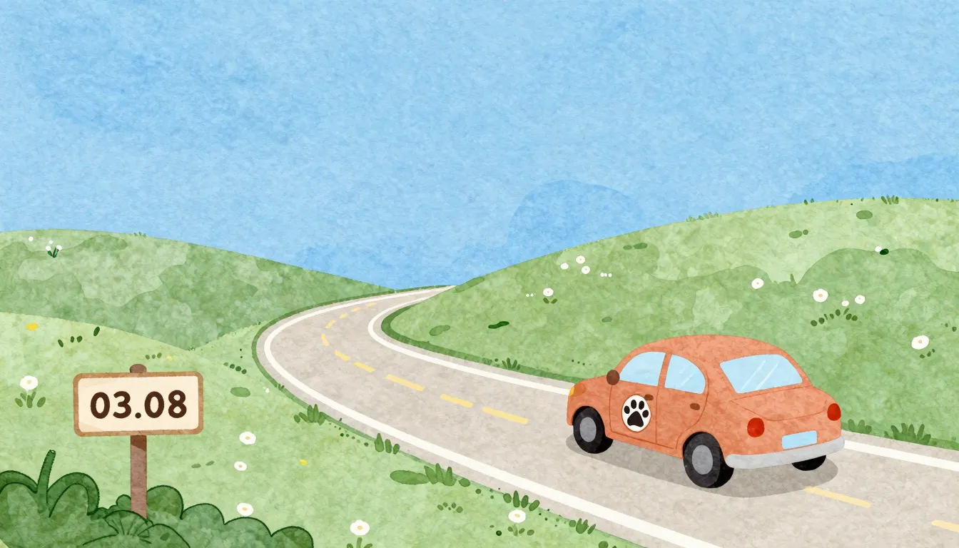 Watercolor style. A stylized illustration of a road winding ...