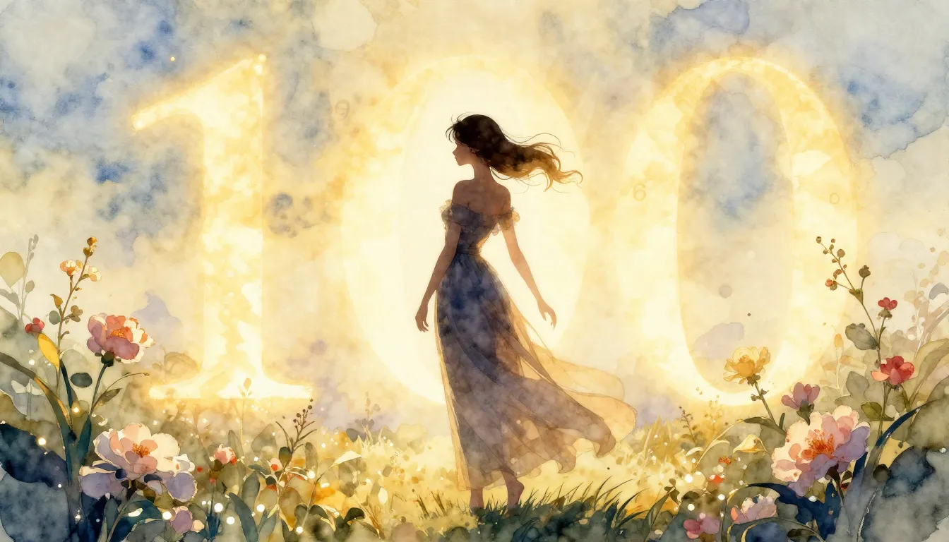 Watercolor style. A silhouette of a graceful woman in a long...