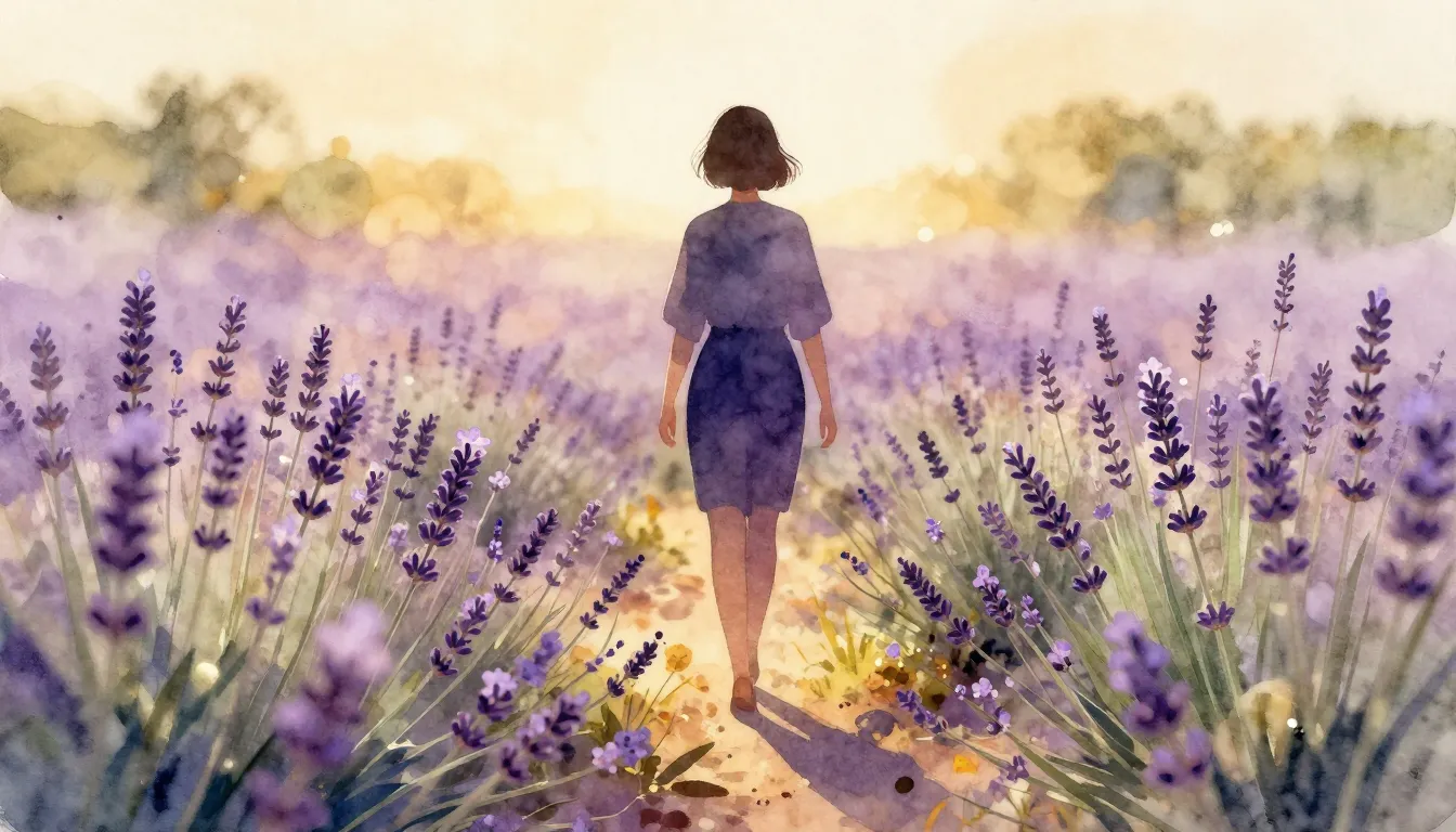 Watercolor style. A stylized silhouette of a person walking ...