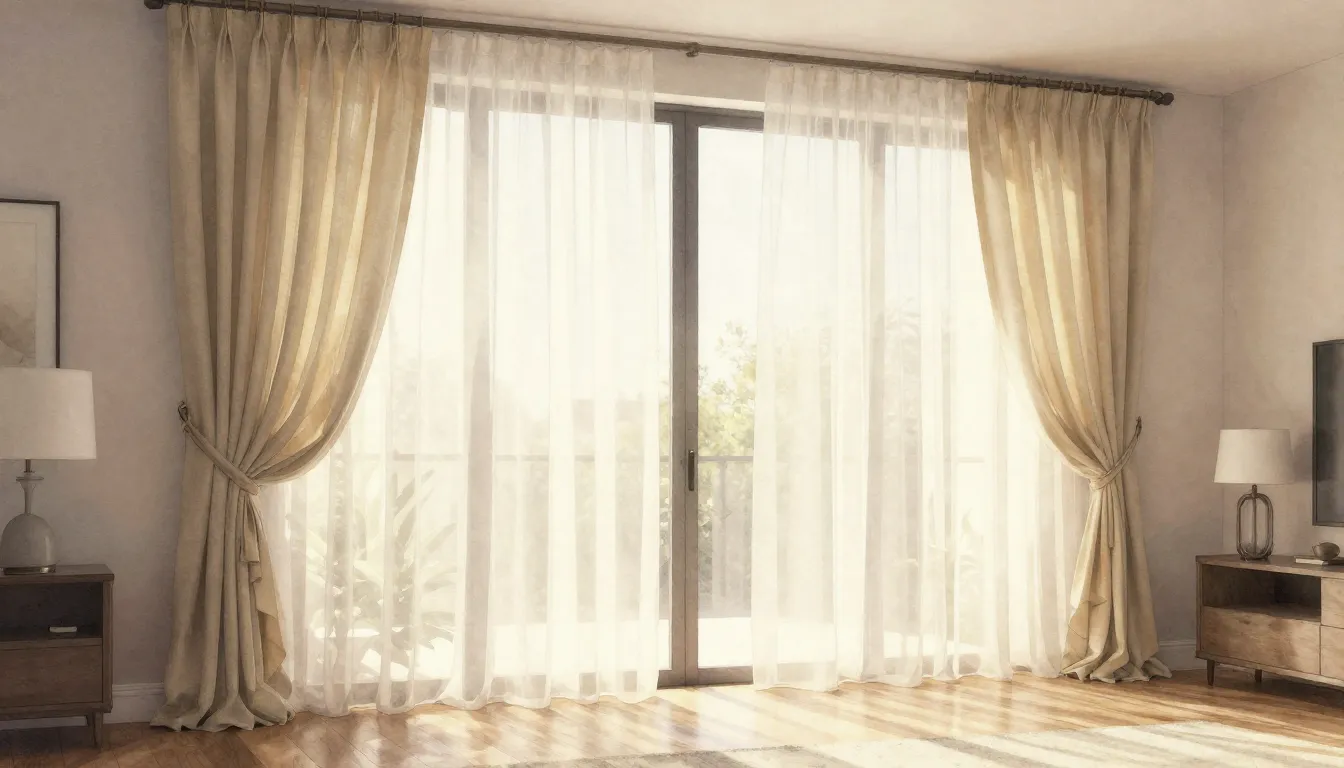 Watercolor style. Cozy modern living room interior with eleg...