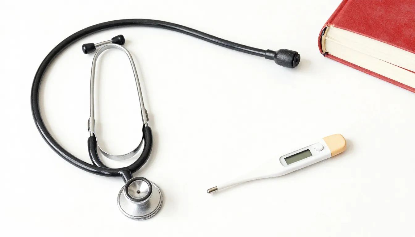 Watercolor style. Minimalist medical stethoscope and a digit...
