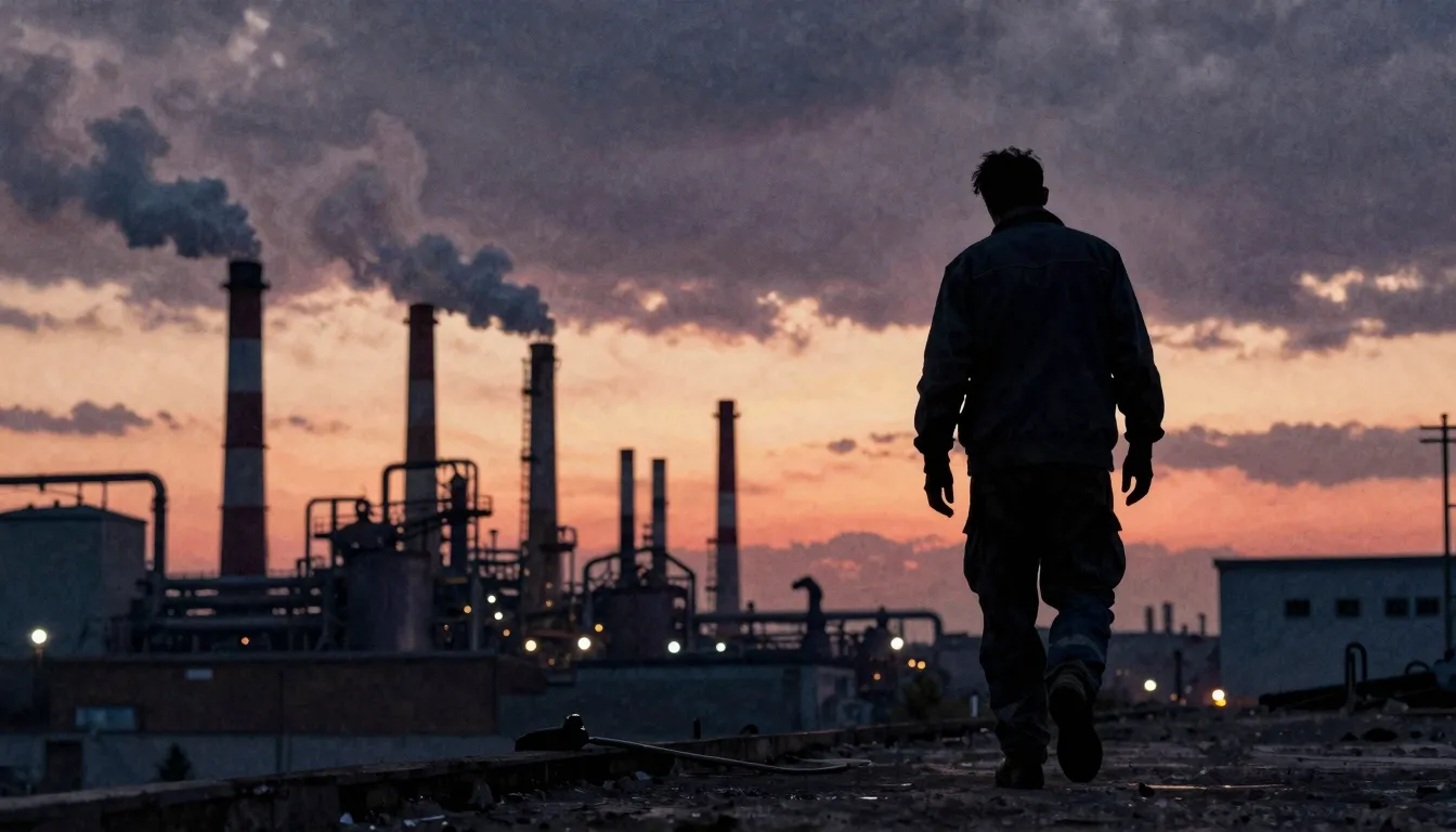Watercolor style. Silhouette of a tired worker walking away ...