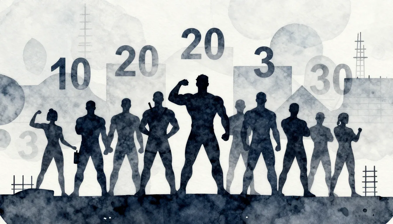 Watercolor style. Silhouettes of a strong team standing on a...