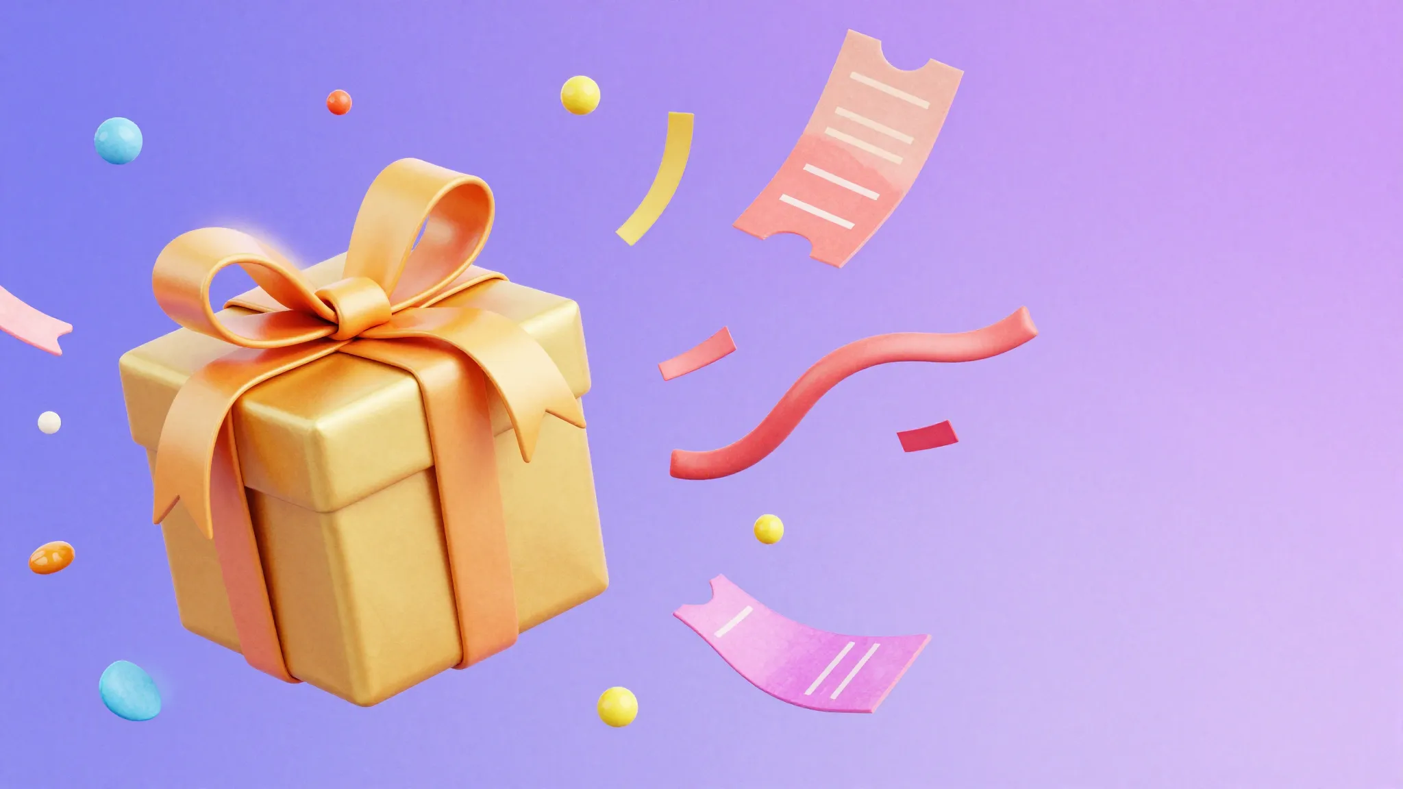 Watercolor style. A festive 3D composition with colorful con...