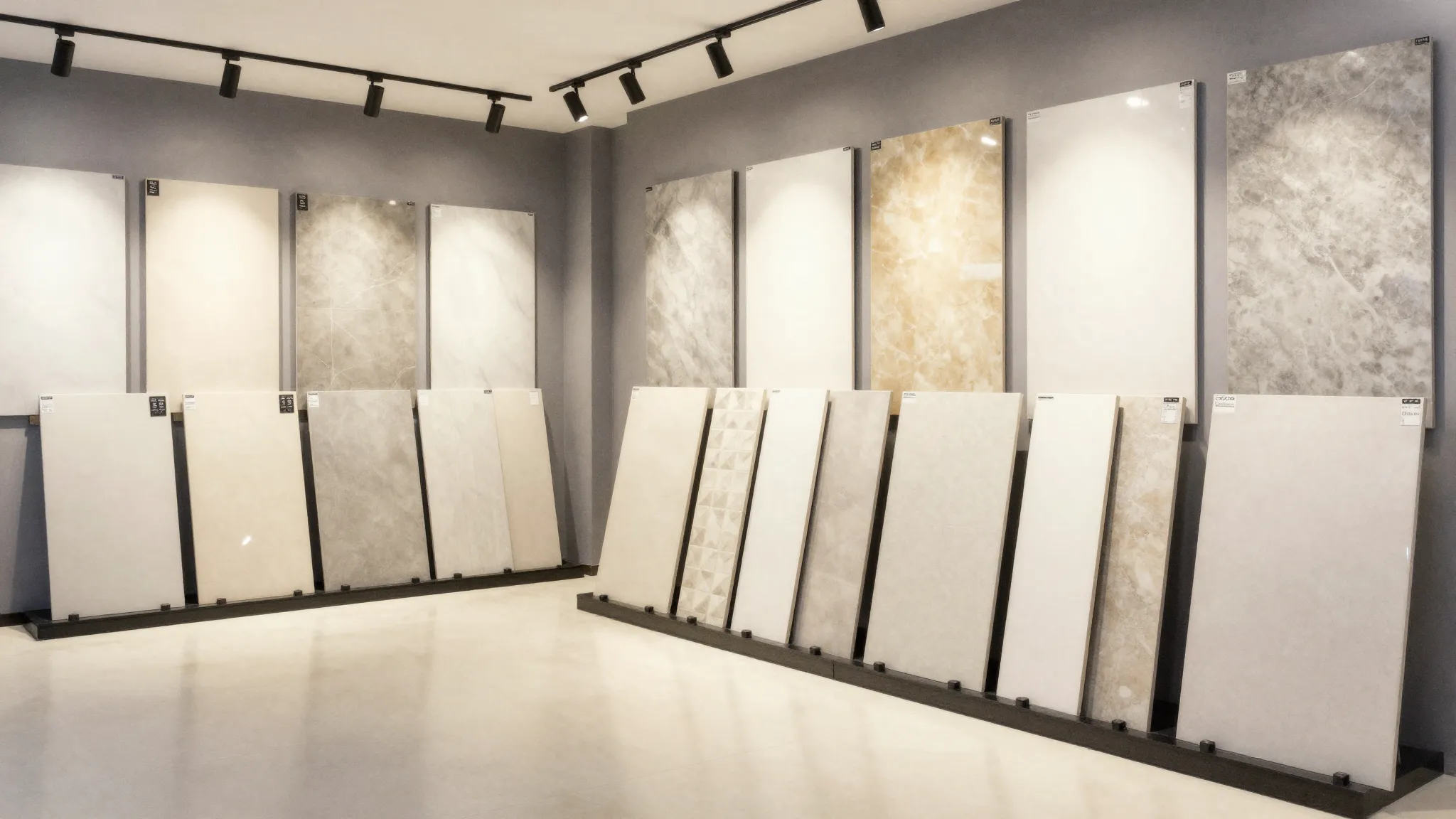 Watercolor style. Photorealistic interior of a modern tile s...