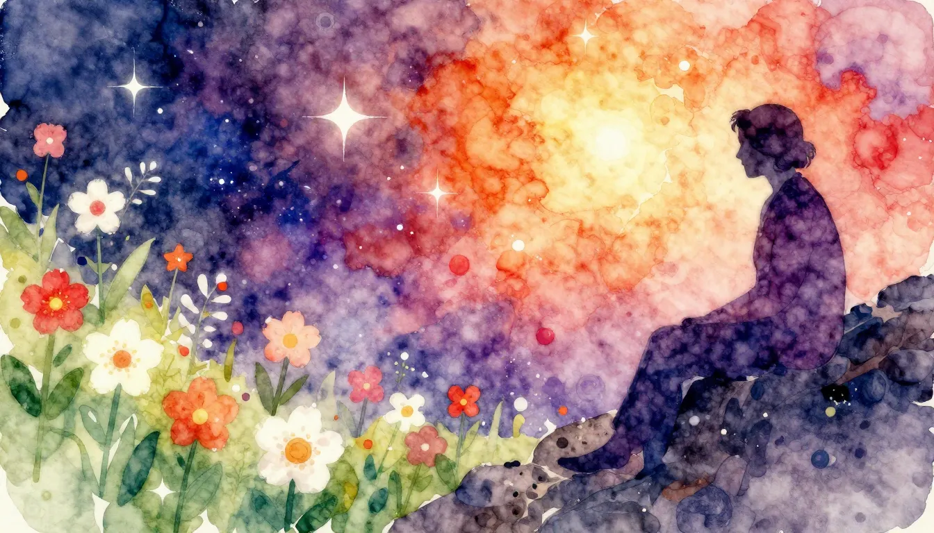 Vibrant watercolor style. Rock song album cover, abstract, v...