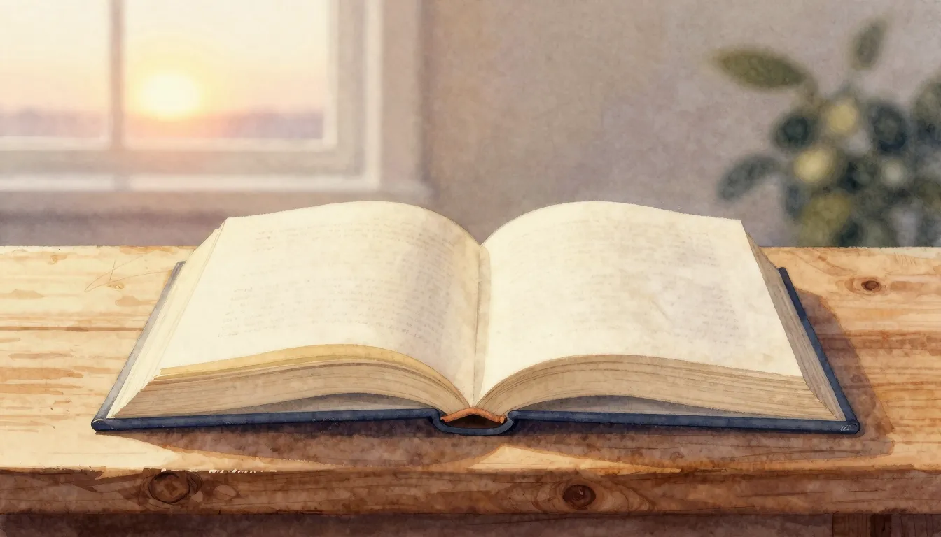 Watercolor style. An open book with light emanating from its...