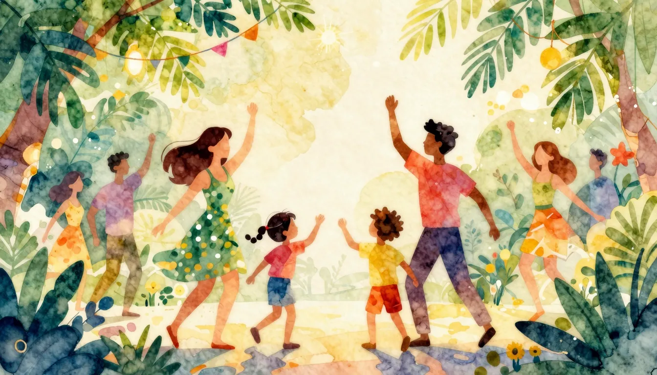 Vibrant watercolor style. Vibrant, festive, dance-pop album ...