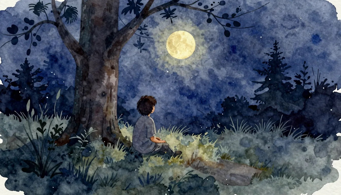 Vibrant watercolor style. A melancholic, atmospheric, and no...