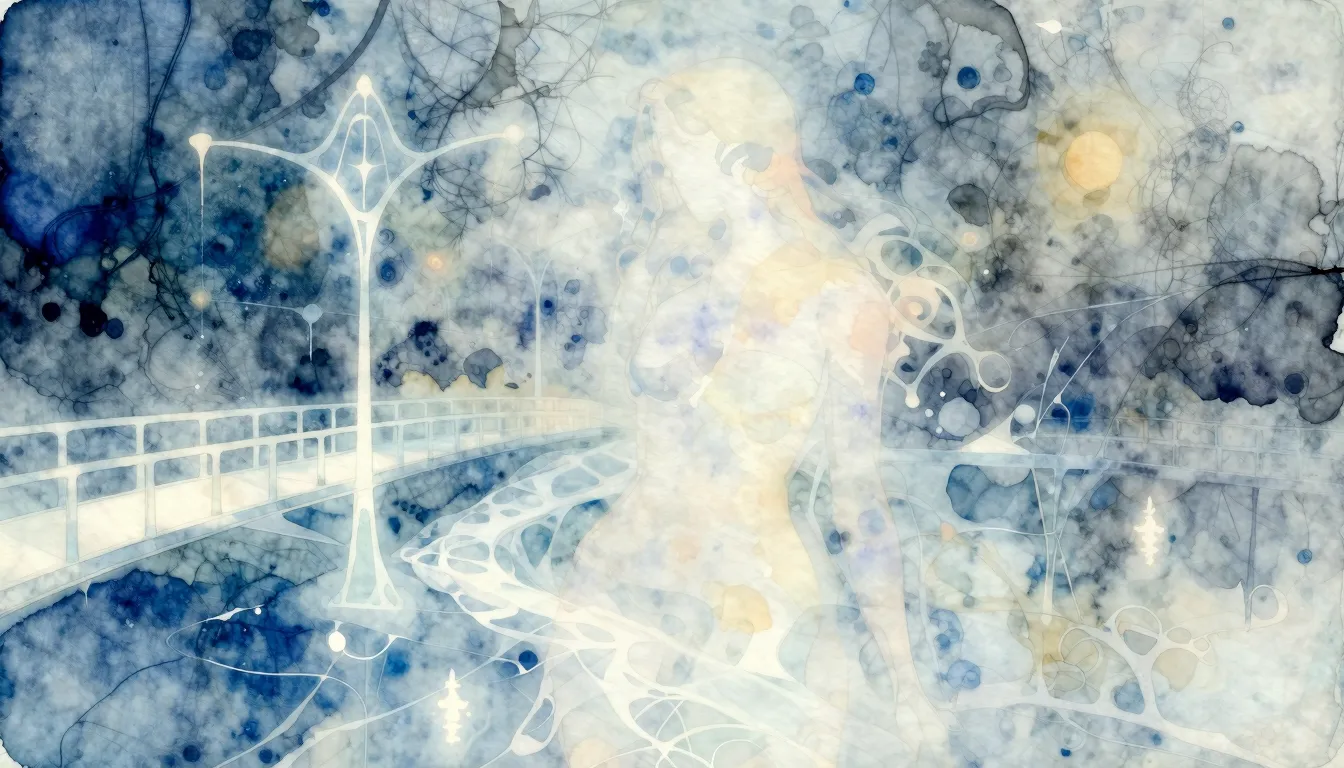 Vibrant watercolor style. Hypnagogic electronic album cover:...