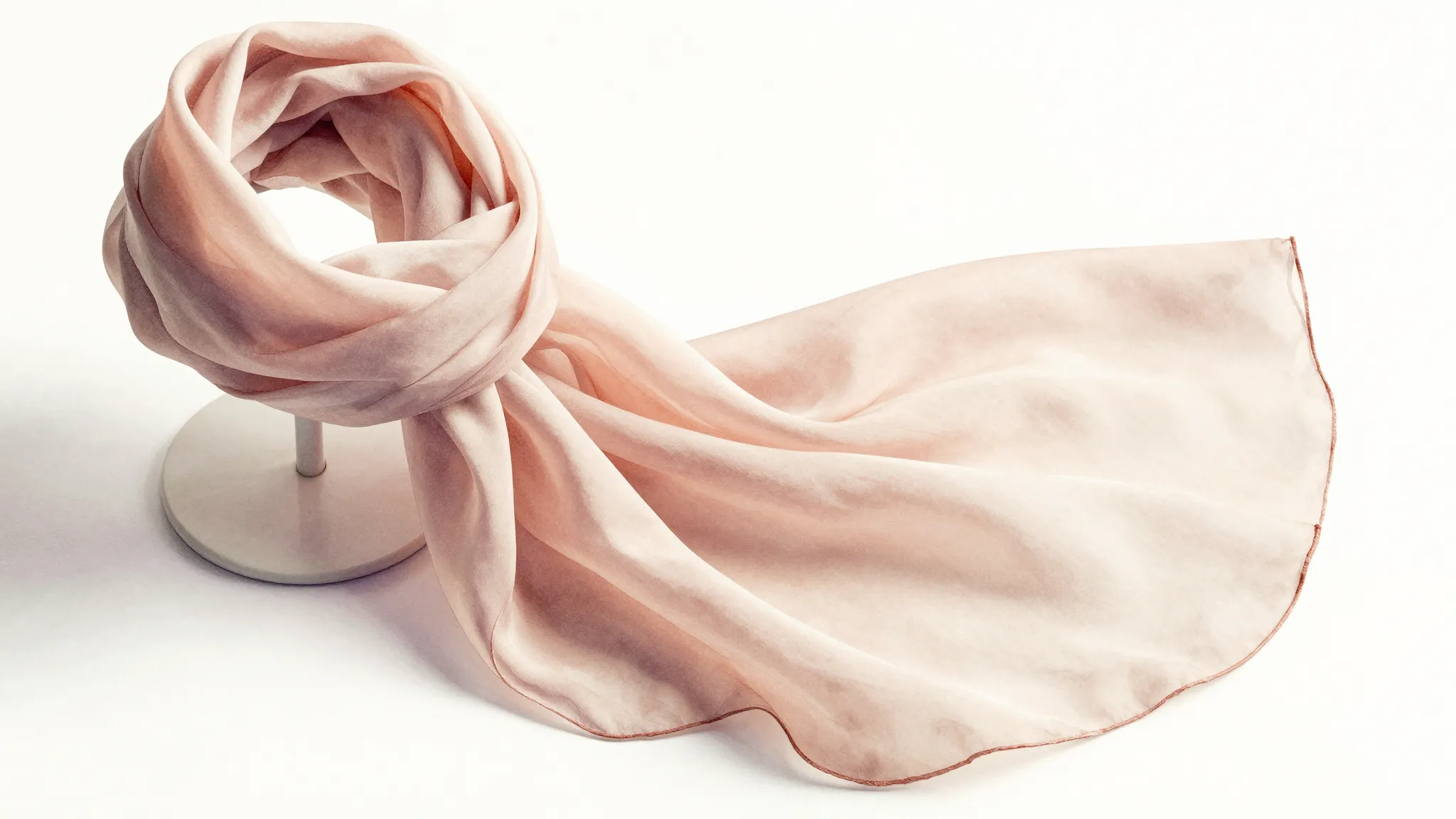 Watercolor style. Beautiful chiffon scarf draped elegantly o...