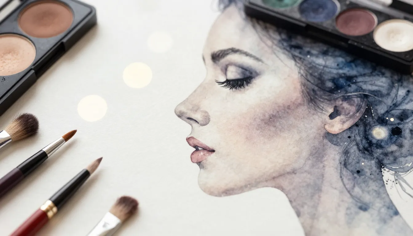 Watercolor style. Abstract beauty concept, elegant silhouett...