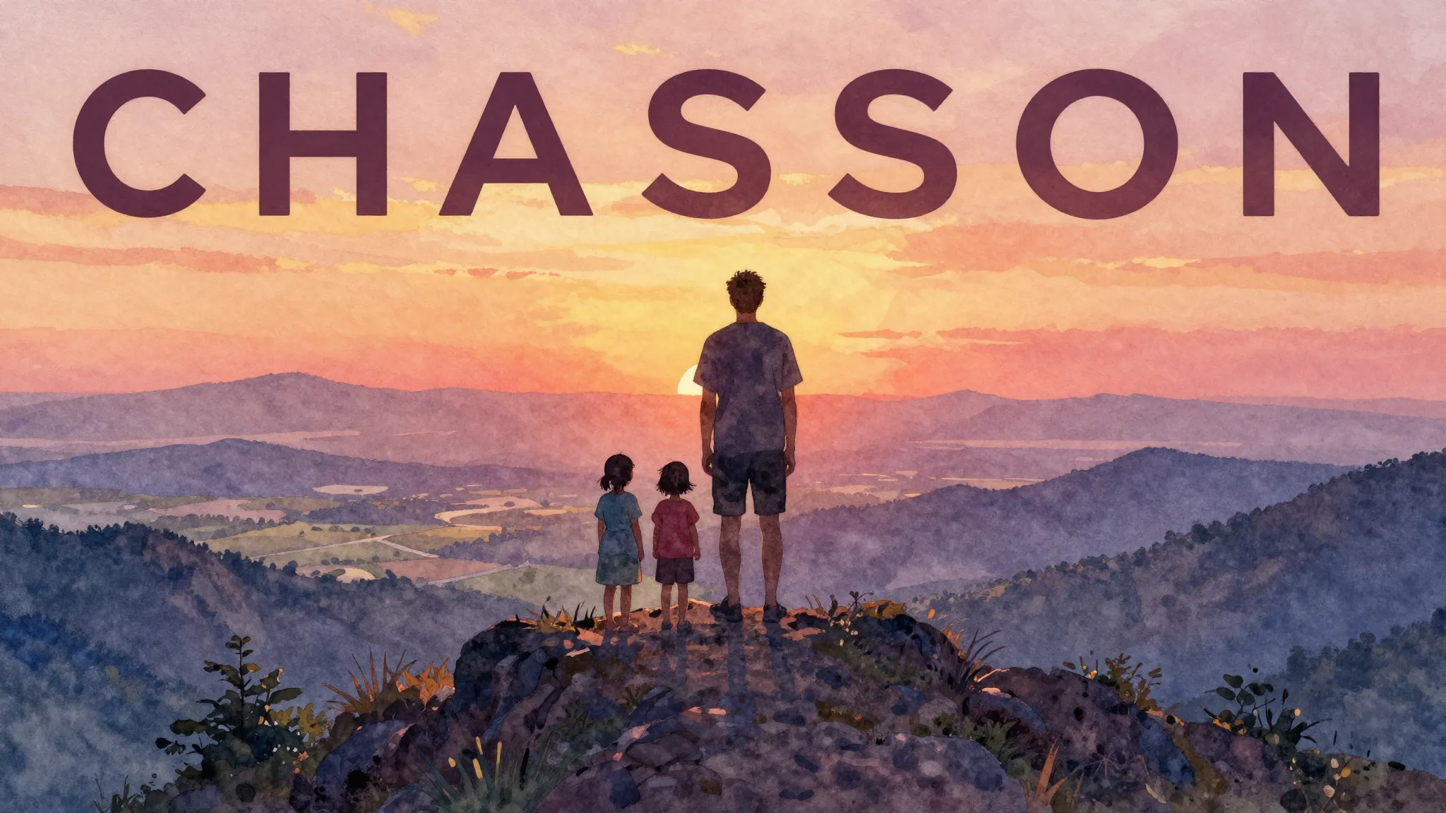 Vibrant watercolor style. Chanson album cover: A silhouette ...