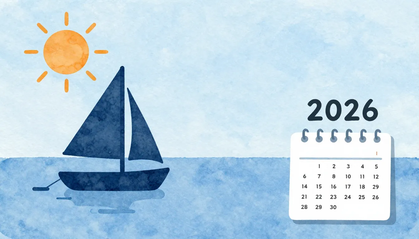 Watercolor style. Minimalist illustration of a seaside camp ...