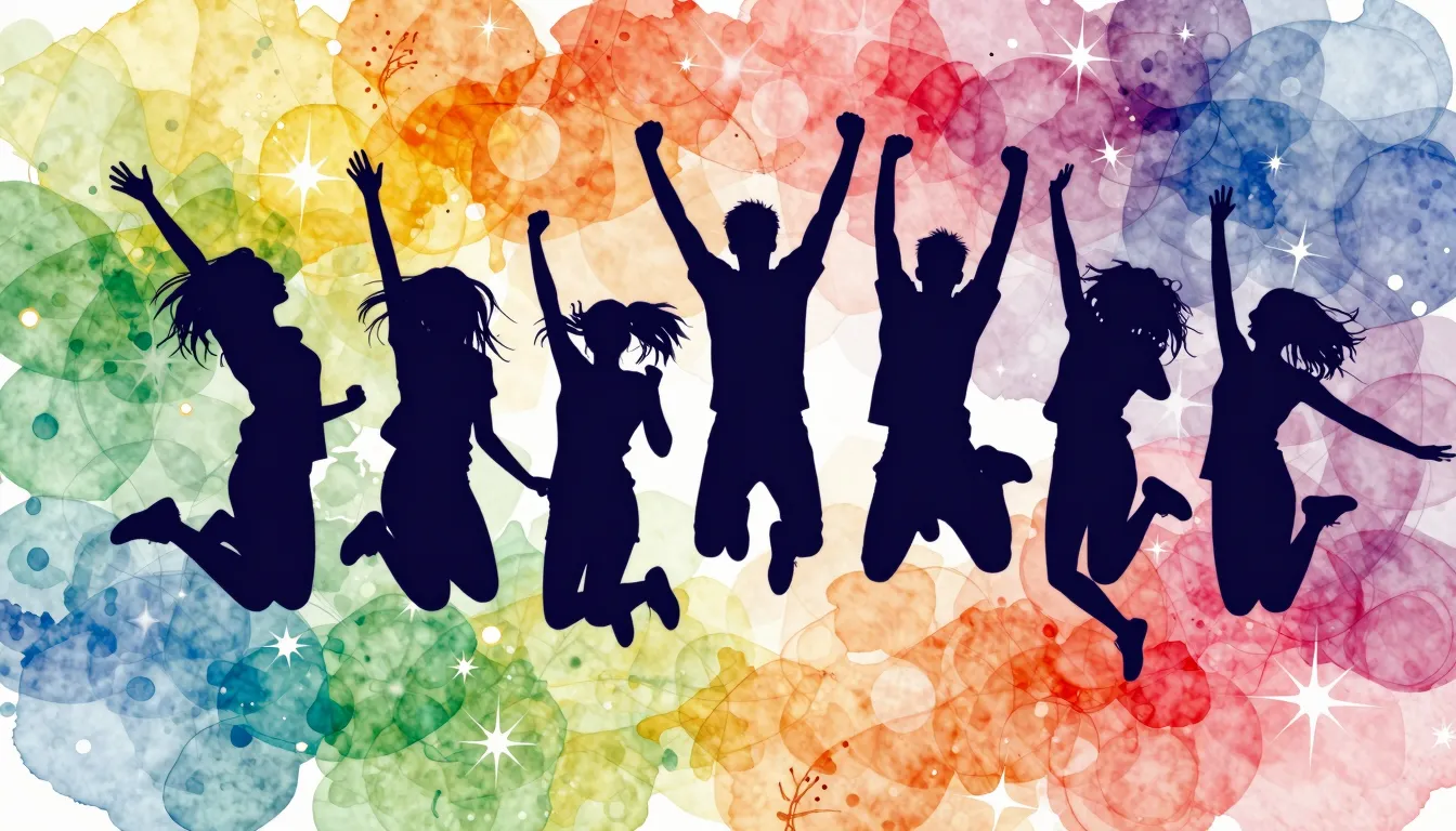 Watercolor style. Vibrant abstract background with silhouett...