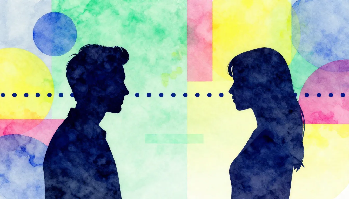 Watercolor style. Minimalist pop music album cover with silh...