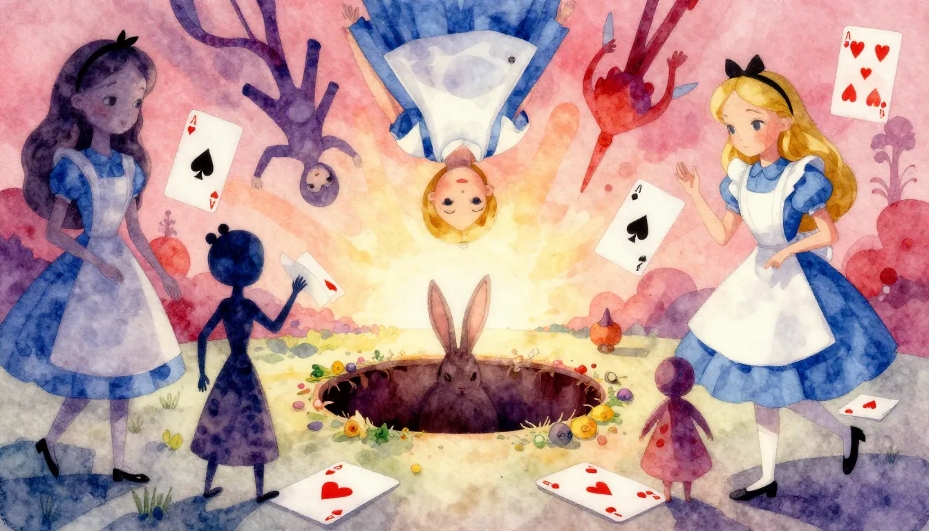 Vibrant watercolor style. A whimsical, surreal album cover f...