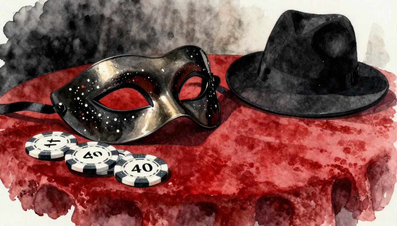 Watercolor style. Stylized poker chips with number 40, a mys...