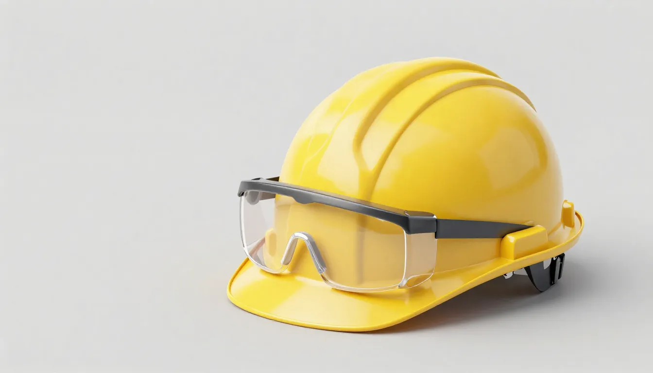 Watercolor style. Minimalist 3D render of a yellow hard hat ...