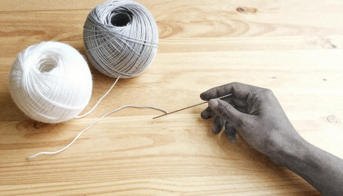 Watercolor style. A cozy flat lay of white and gray cotton t...