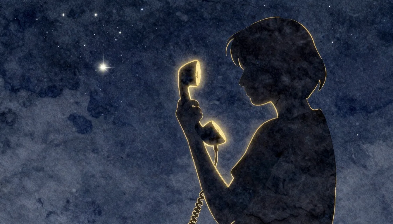 Watercolor style. Silhouette of a person holding a phone han...