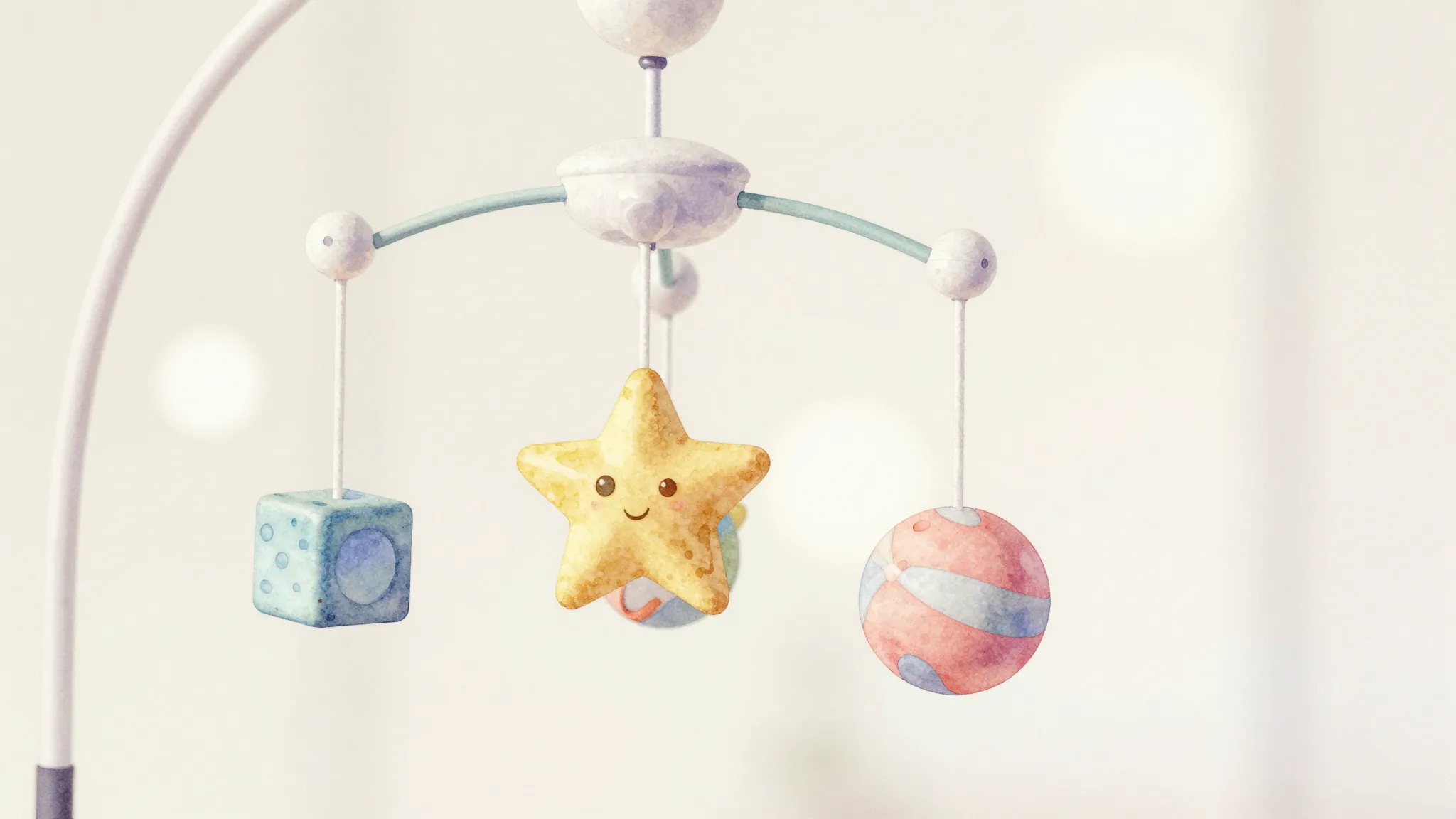 Watercolor style. A soft, pastel-colored illustration of a b...