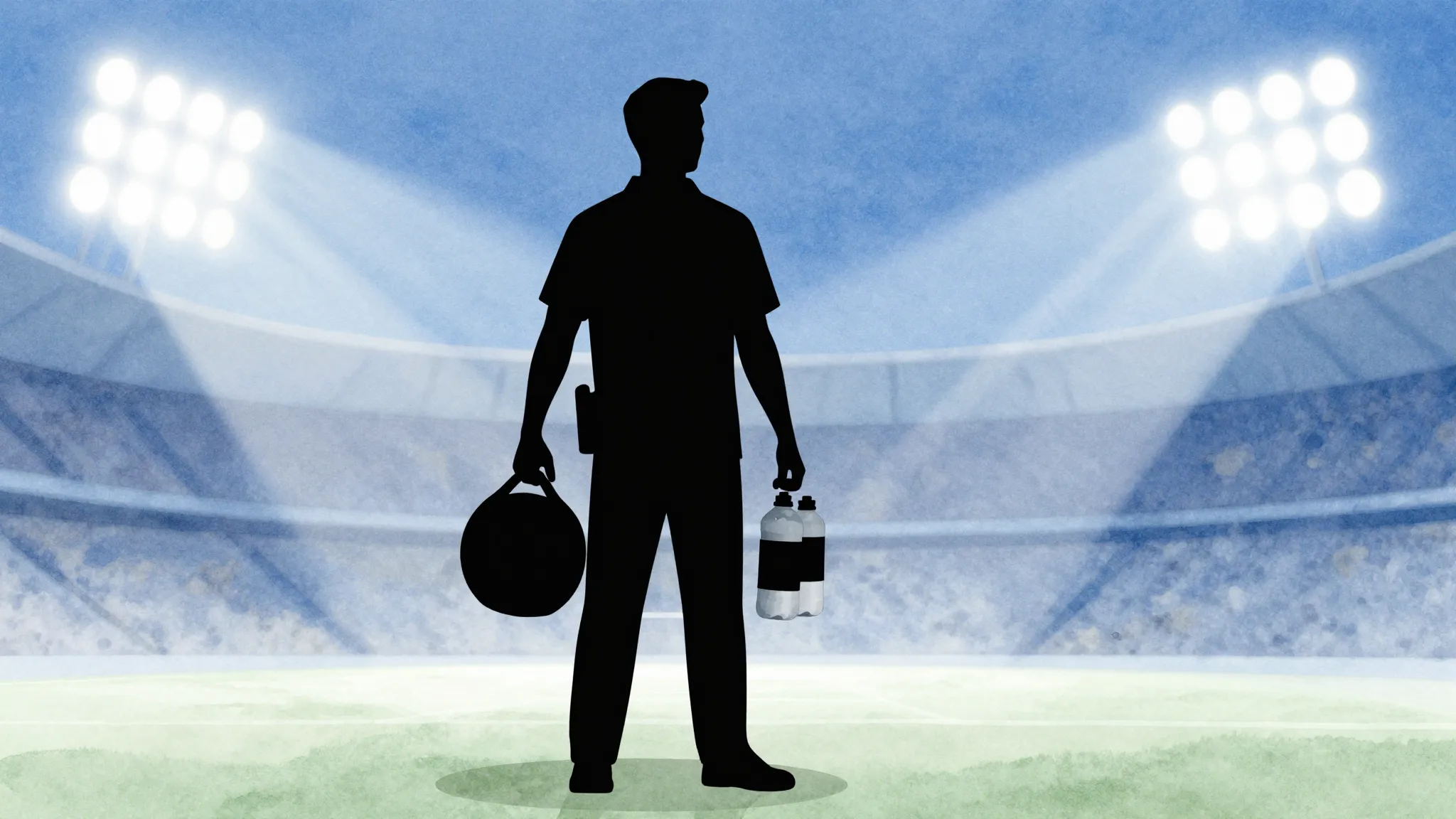 Watercolor style. Minimalist silhouette of a sports equipmen...