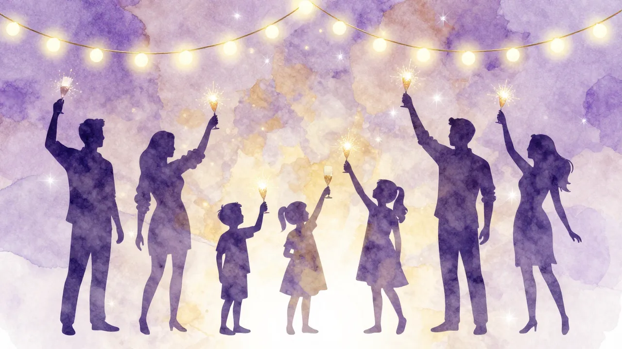 Watercolor style. Vector art of a bright festive party setti...