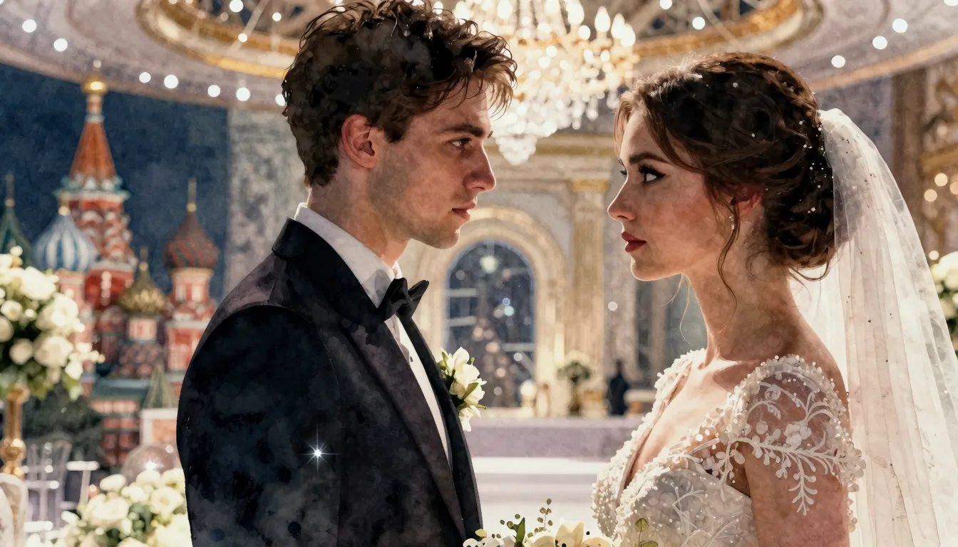 Watercolor style. A luxurious wedding in modern Moscow, a si...