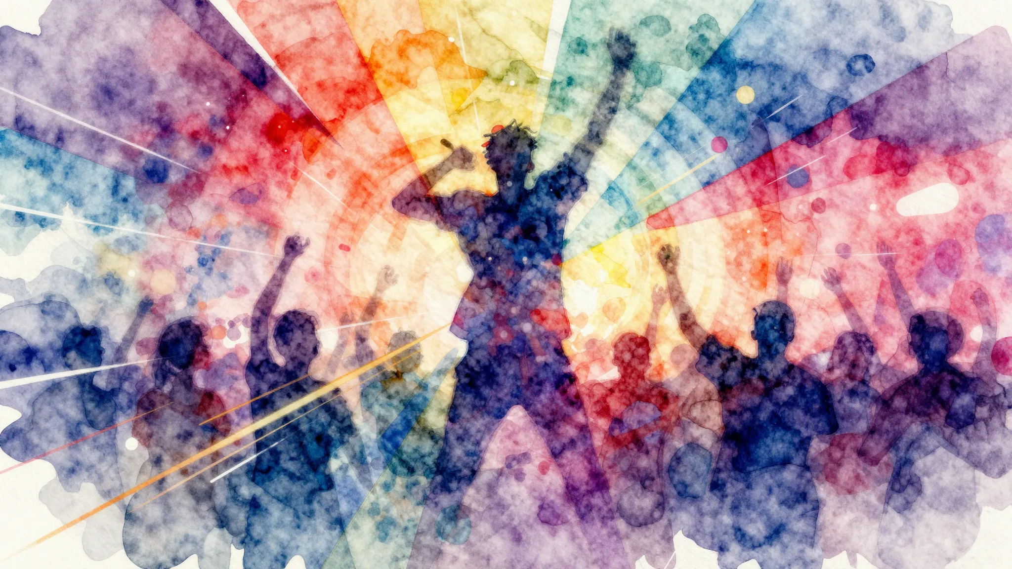 Vibrant watercolor style. Dynamic rap album cover. Abstract,...