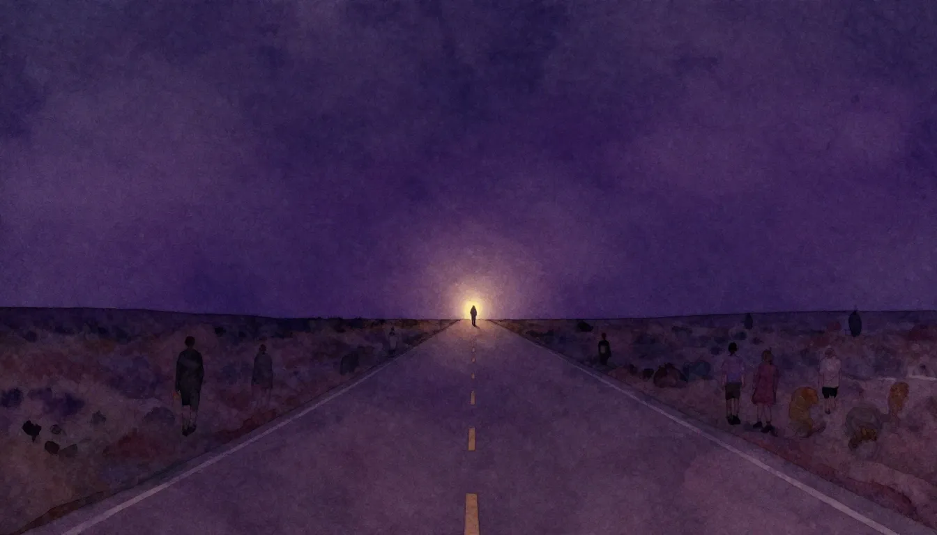 Vibrant watercolor style. Rap album cover: A lone, hopeful l...