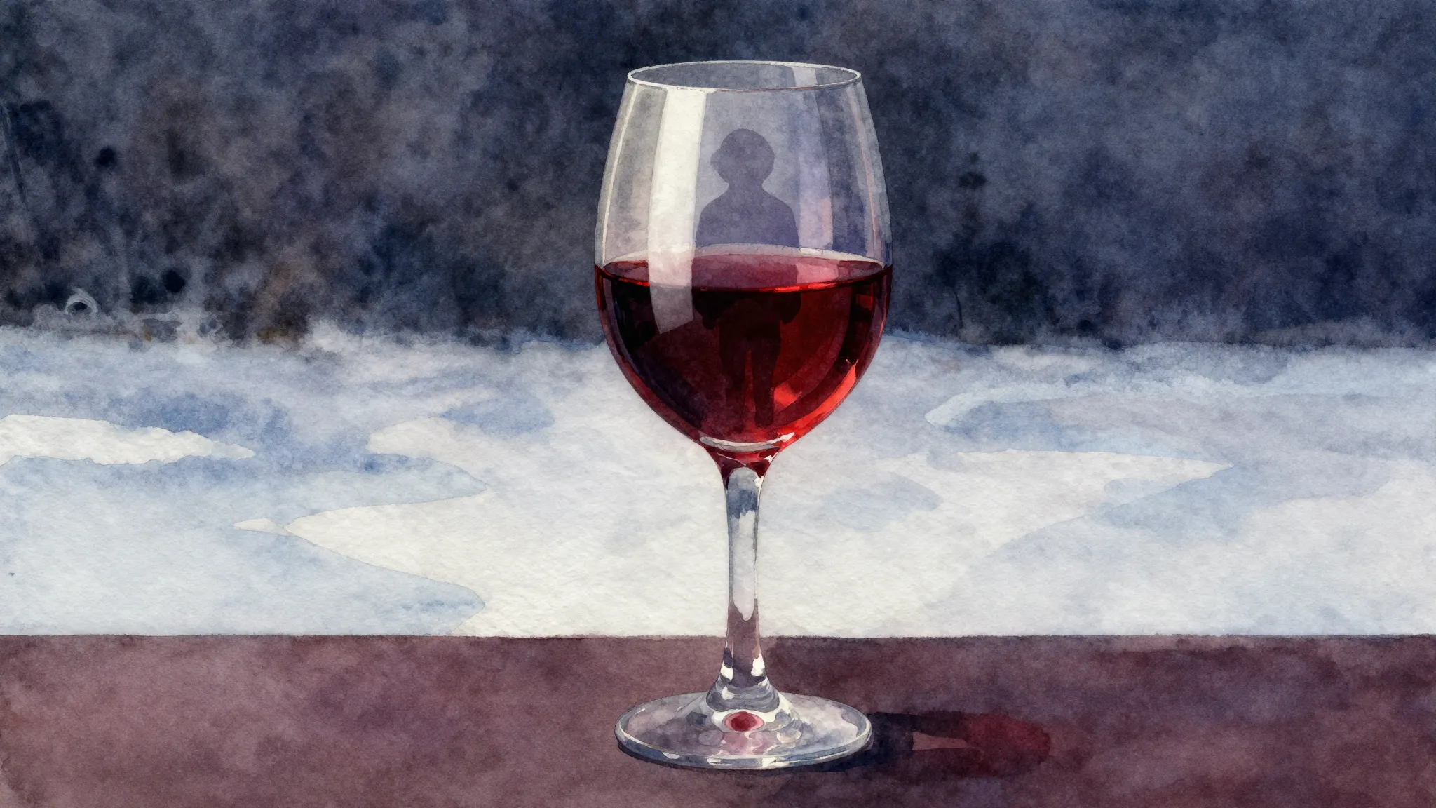 Vibrant watercolor style. Dark, melancholic ballad album cov...