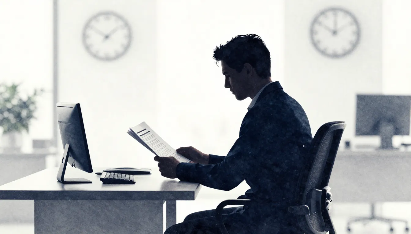 Watercolor style. A silhouette of a person sitting at a clea...