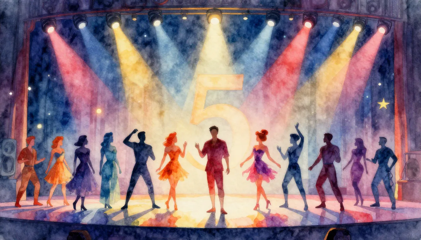 Vibrant watercolor style. Vibrant, festive theater stage wit...