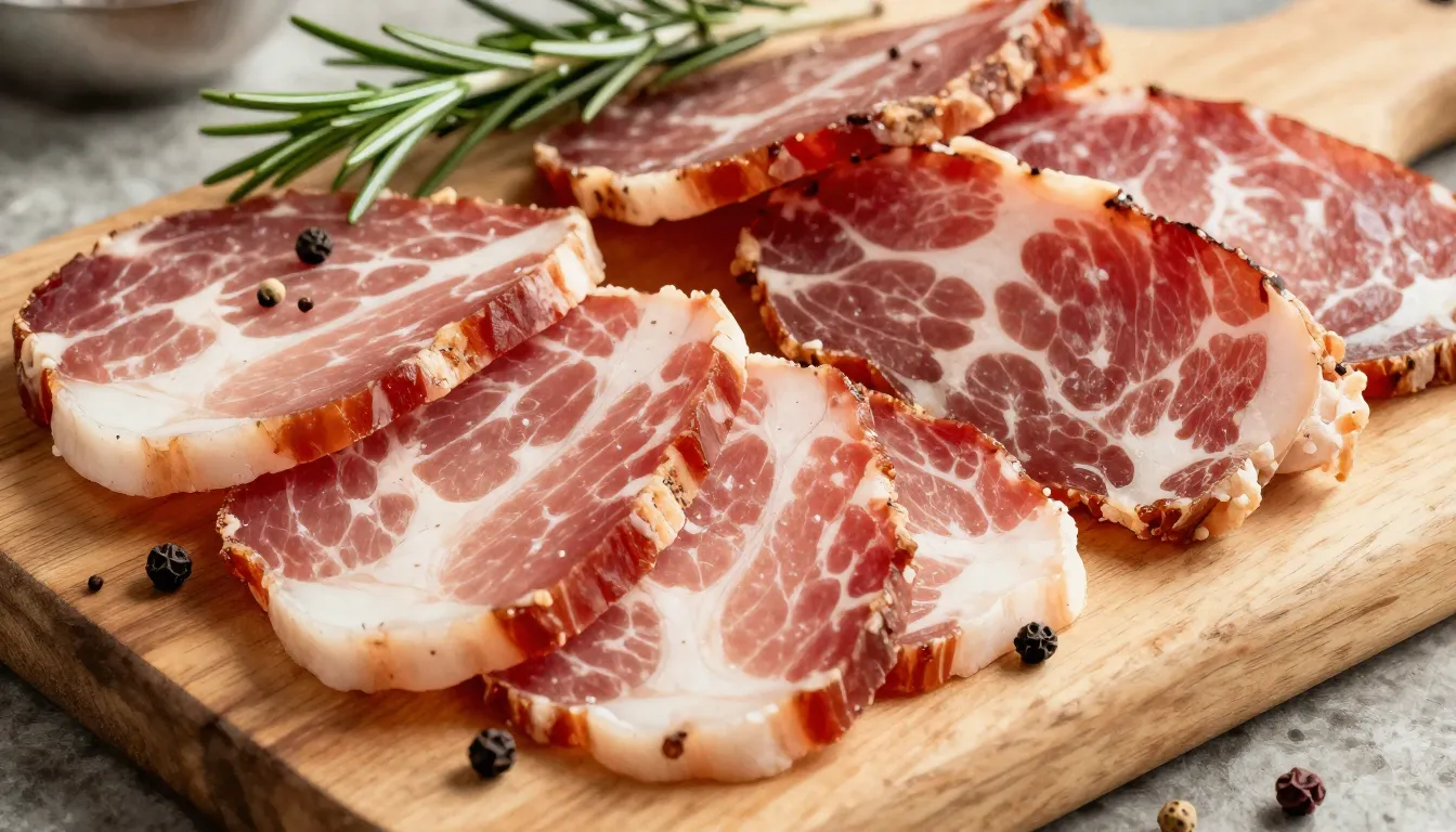 Watercolor style. High-quality close-up of assorted raw-cure...