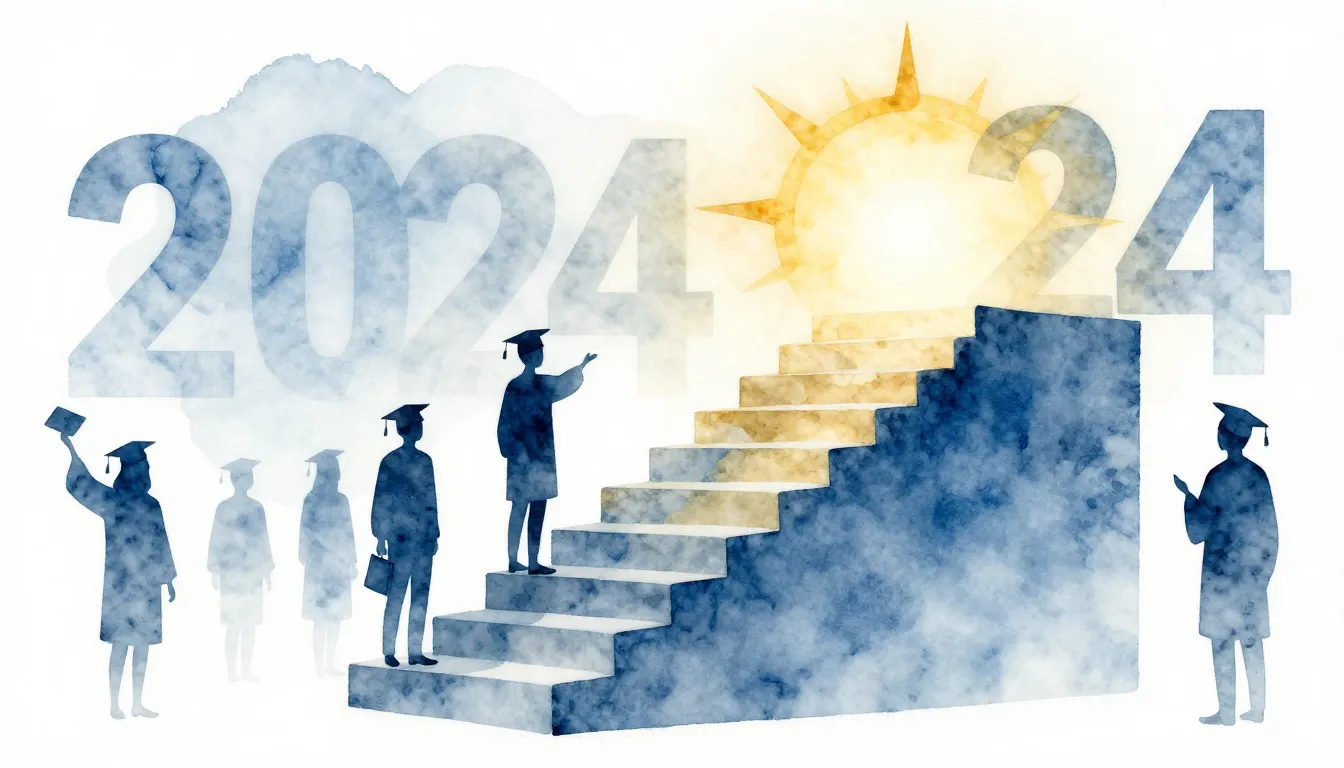 Watercolor style. Abstract conceptual art of education succe...