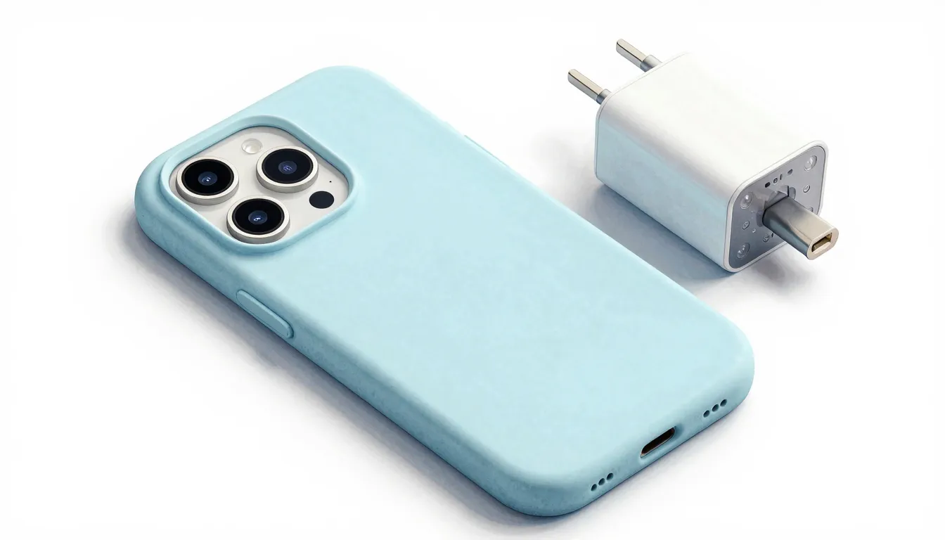 Watercolor style. Close-up of premium smartphone accessories...