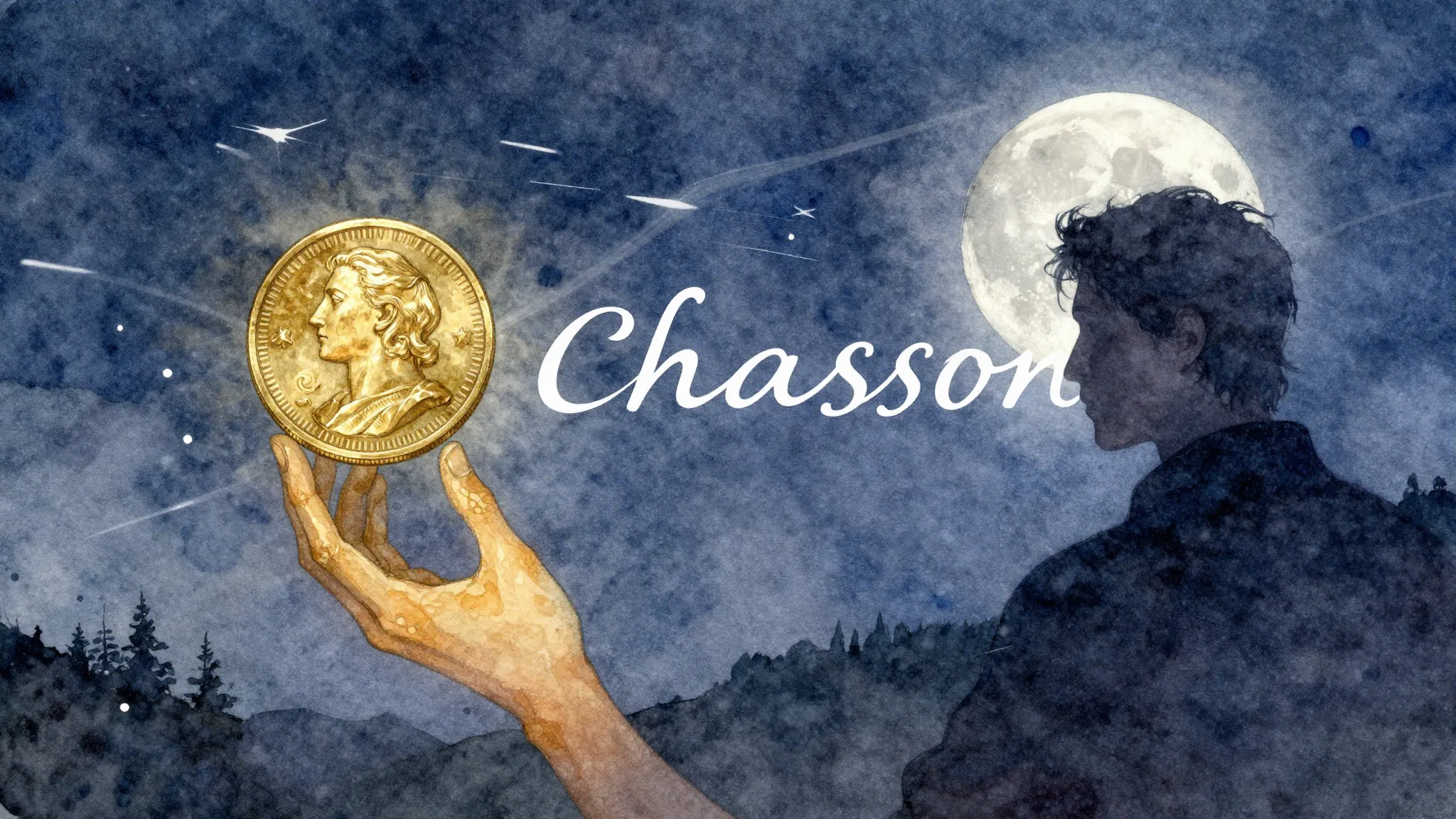 Vibrant watercolor style. Chanson album cover. Northern wind...